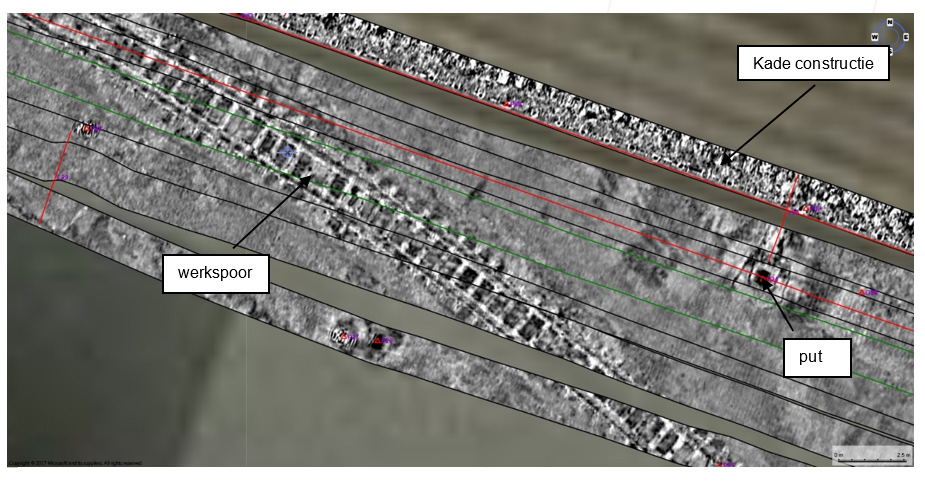 Radarscans bovenaanzicht. Voorbeeld van 3d grondradar