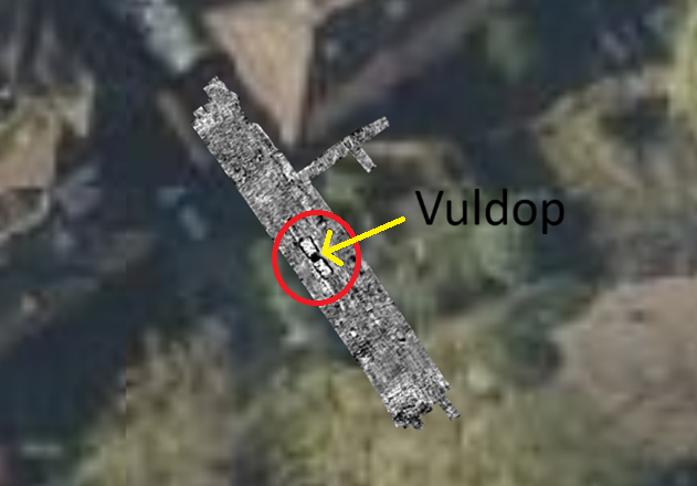 Radarbeelden ondergrondse tank met vuldop